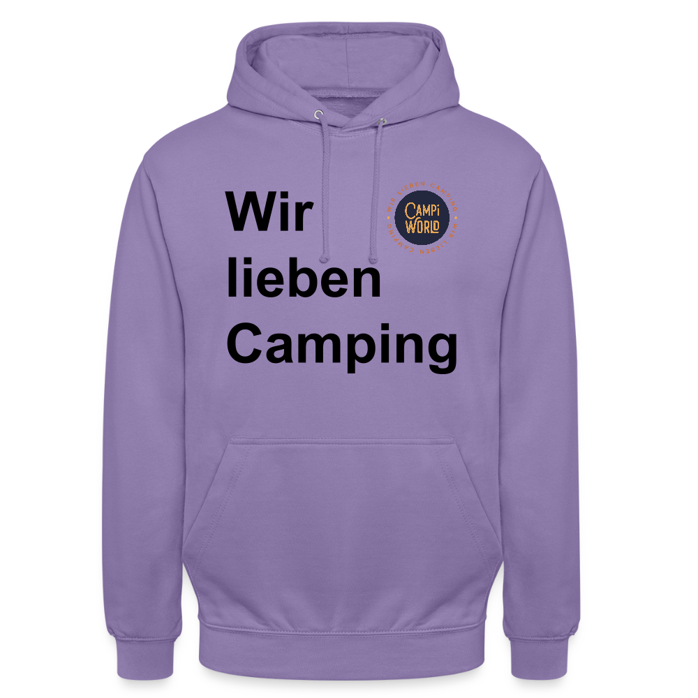Unisex Hoodie "Wir lieben Camping" - Lavendel