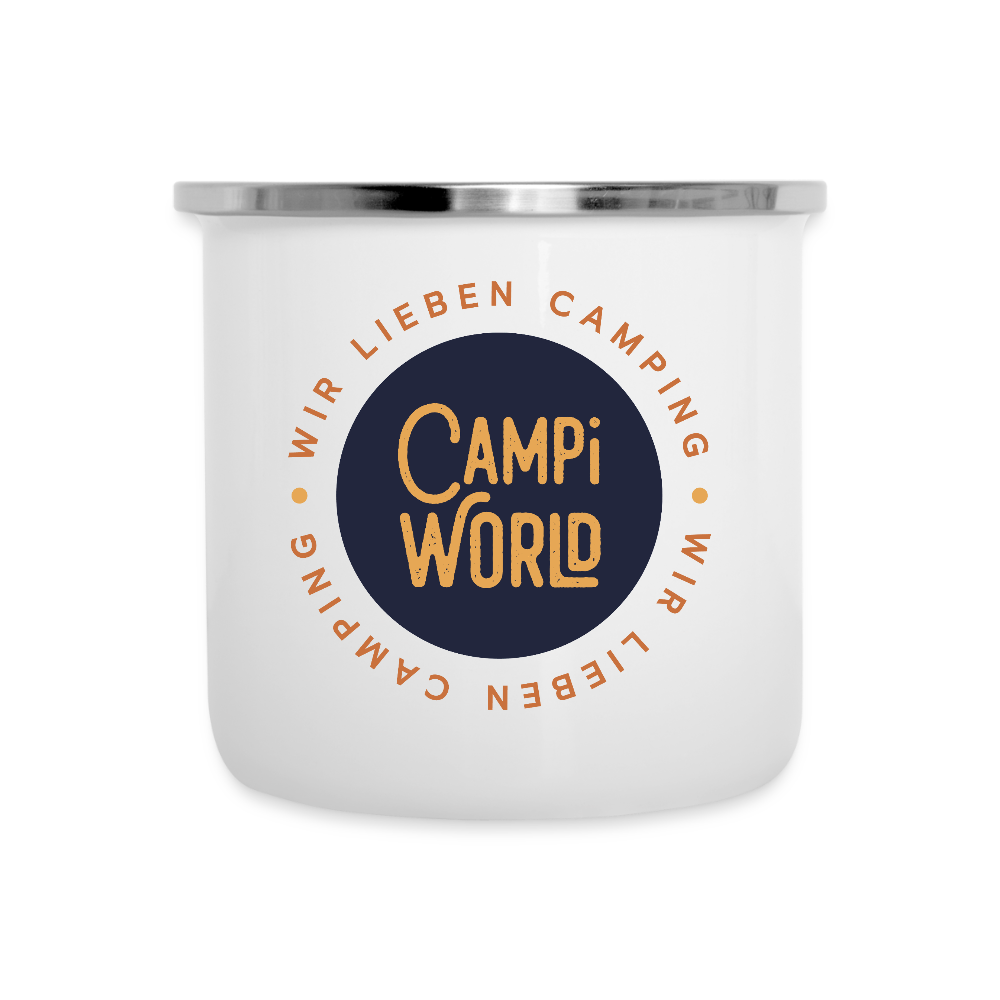 Emaille-Tasse "Campiworld" - Weiß