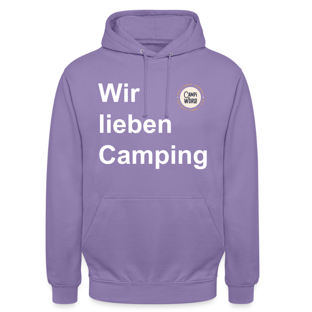 Unisex Hoodie "Wir lieben Camping" - Lavendel