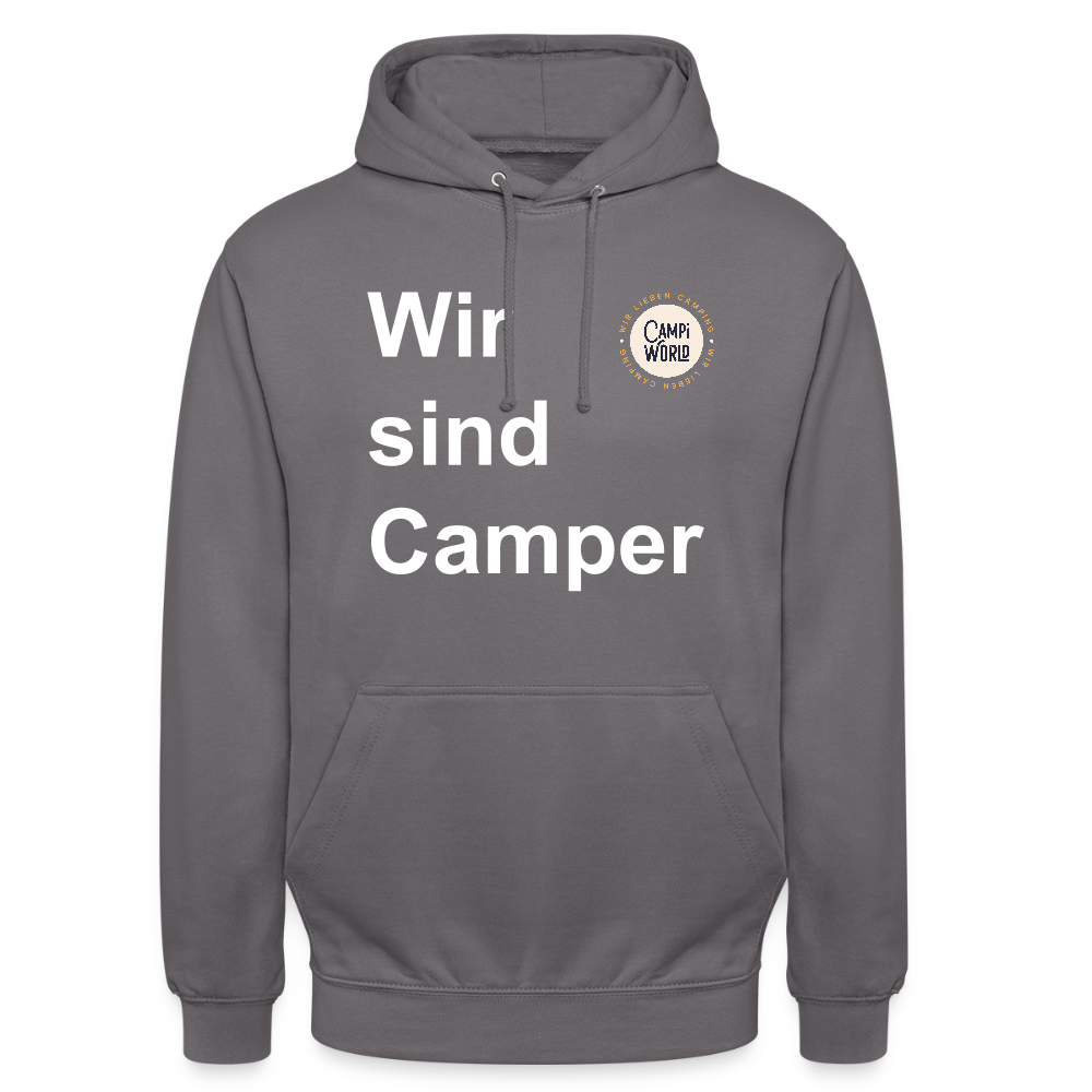 Unisex Hoodie "Wir sind Camper" - Mittelgrau