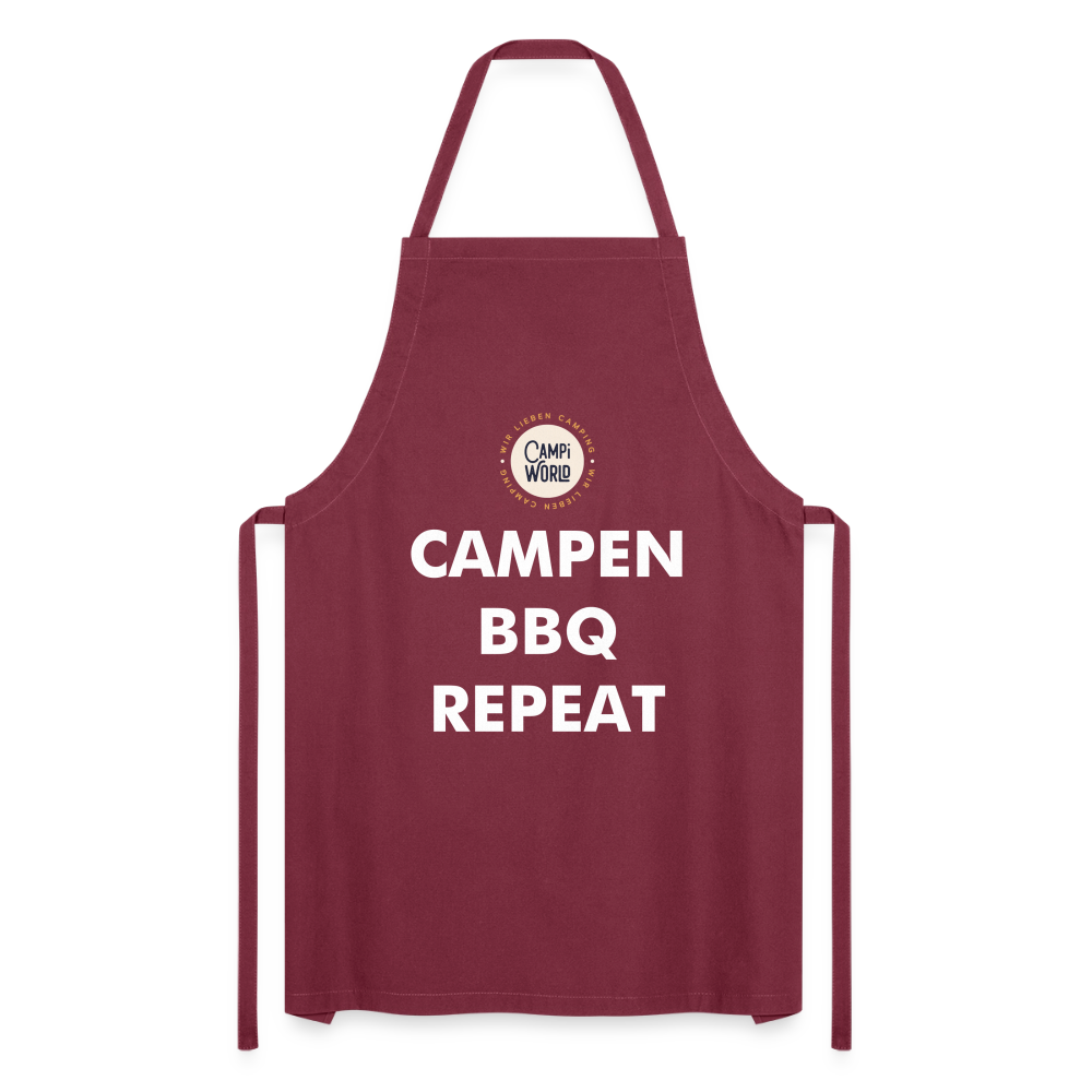 Kochschürze „Campen BBQ Repeat“ - Bordeaux