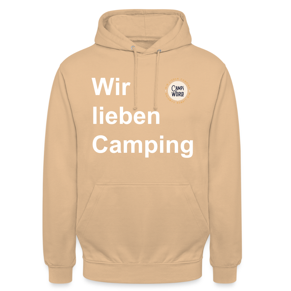 Unisex Hoodie "Wir lieben Camping" - Pfirsich