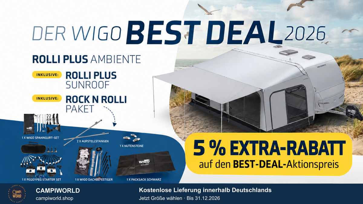 WIGO BEST DEAL 2026 bei Campiworld – 5 % Extra-Rabatt und kostenlose Lieferung innerhalb Deutschlands bis 31.12.2026
