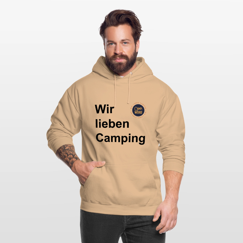 Unisex Hoodie "Wir lieben Camping" - Pfirsich