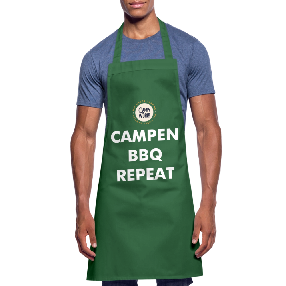 Kochschürze „Campen BBQ Repeat“ - Grün