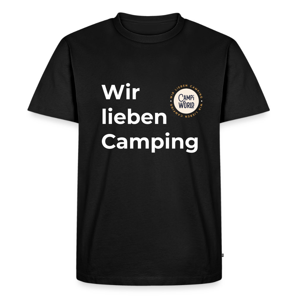 Premium Bio Shirt "Wir lieben Camping" - Schwarz