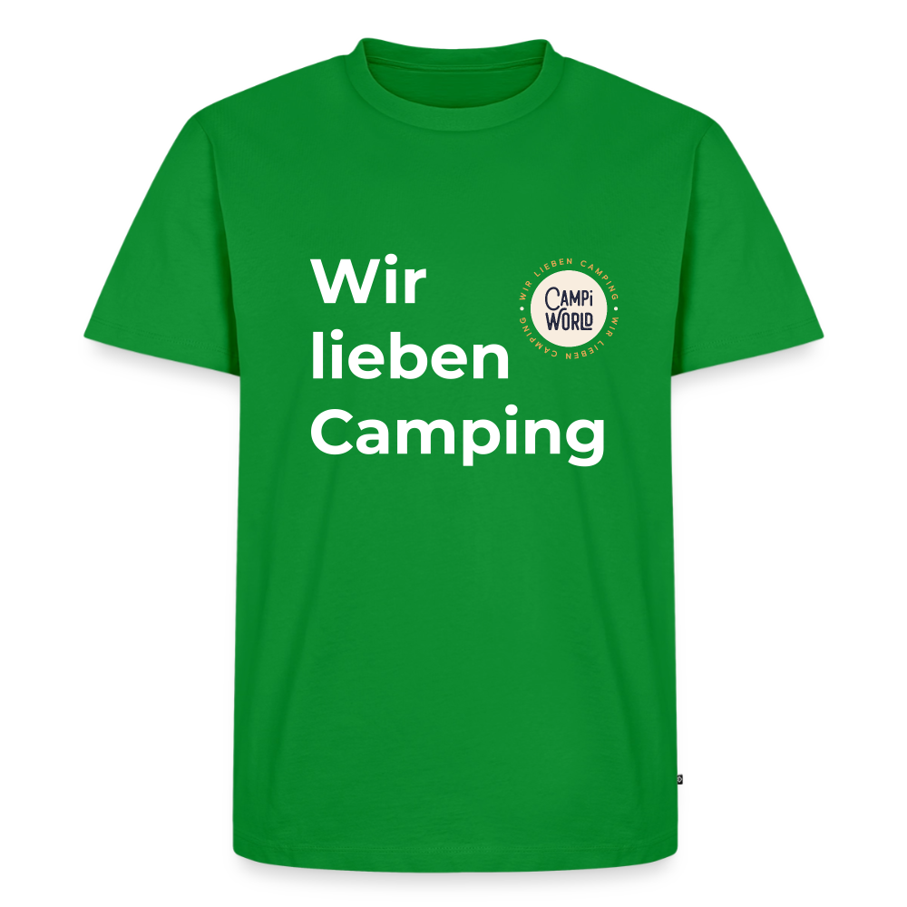 Premium Bio Shirt "Wir lieben Camping" - Grün