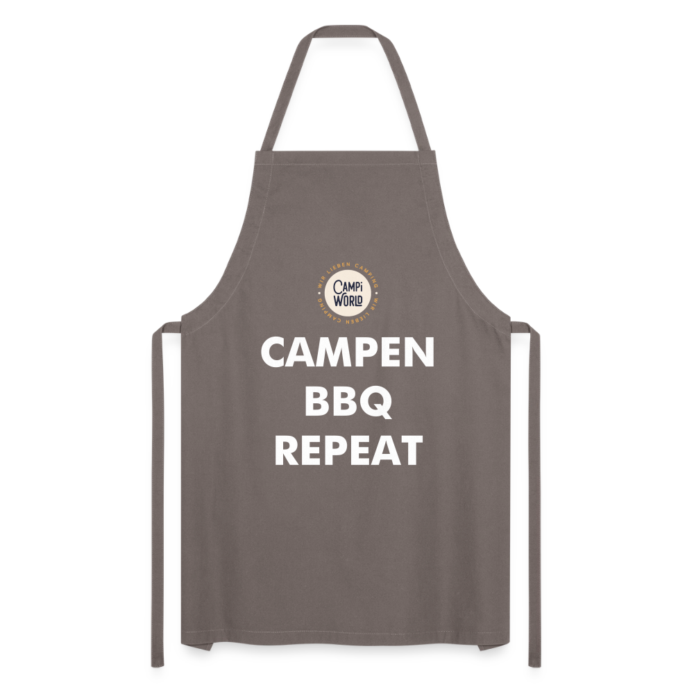 Kochschürze „Campen BBQ Repeat“ - Grau