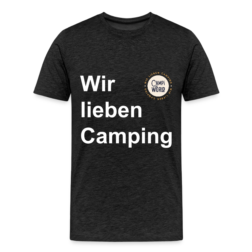Premium Bio Shirt "Wir lieben Camping" - Anthrazit