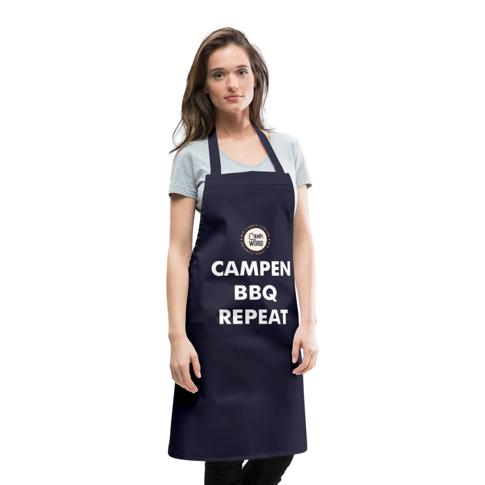 Kochschürze „Campen BBQ Repeat“ - Navy