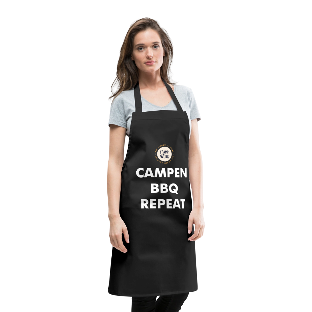 Kochschürze „Campen BBQ Repeat“ - Schwarz