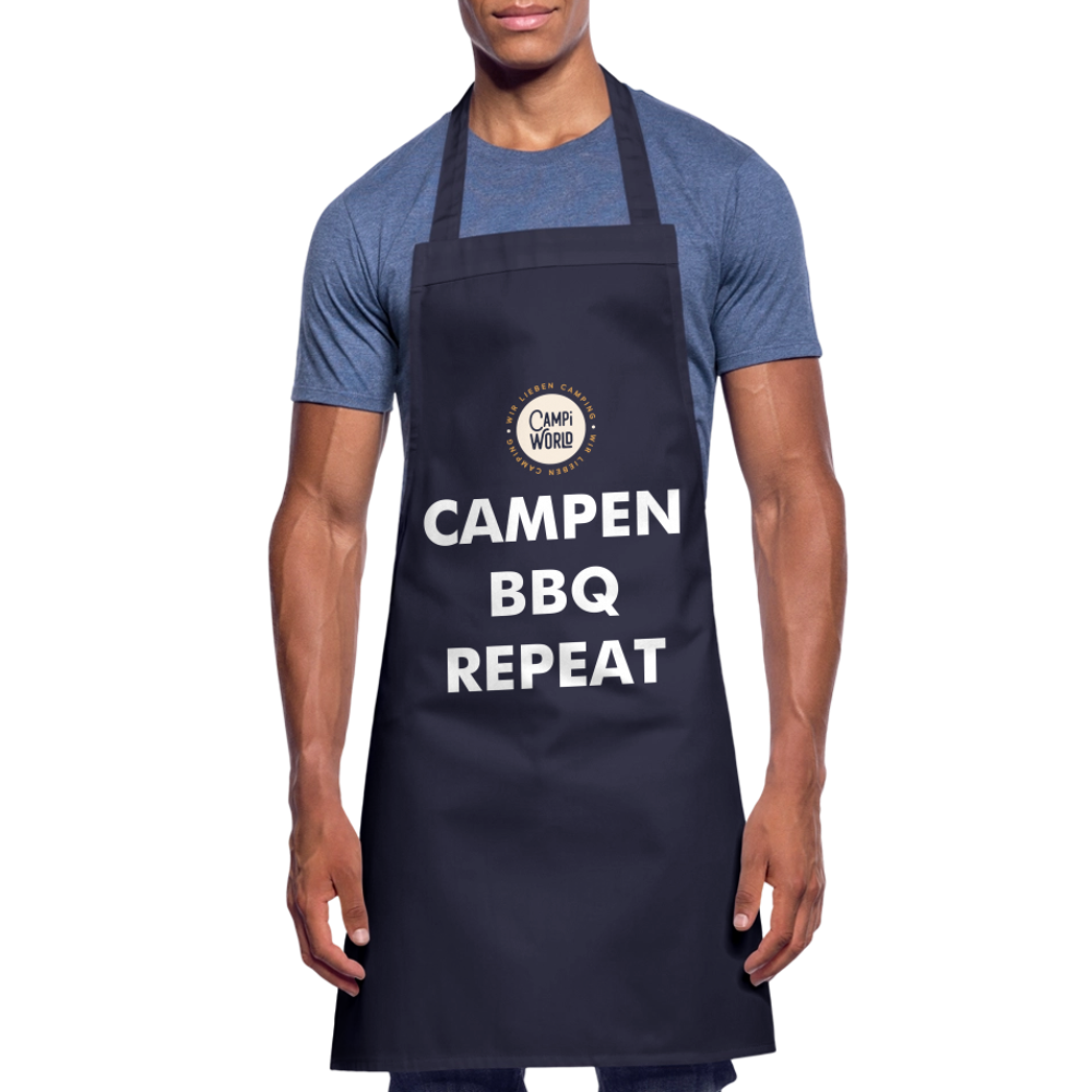 Kochschürze „Campen BBQ Repeat“ - Navy
