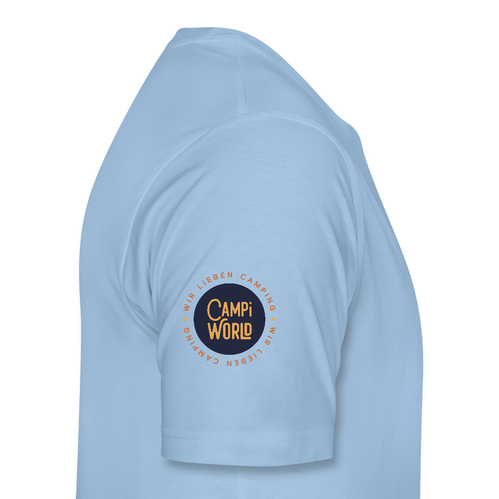Männer Premium T-Shirt „Eat Sleep Camp Repeat“ - Sky