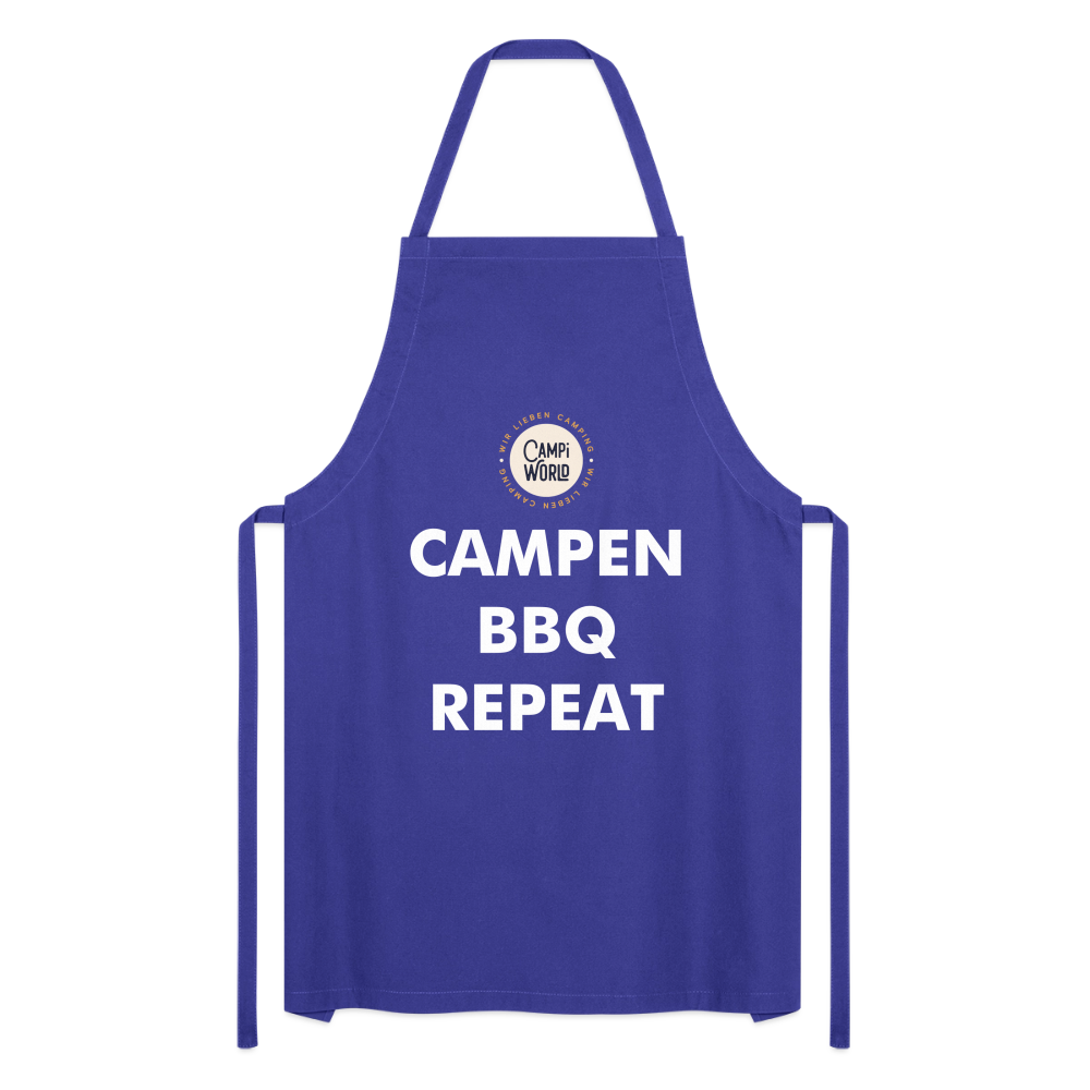 Kochschürze „Campen BBQ Repeat“ - Royalblau
