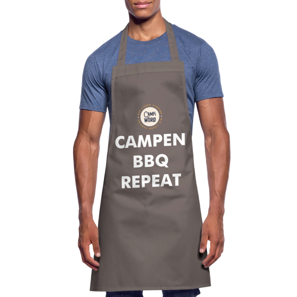 Kochschürze „Campen BBQ Repeat“ - Grau