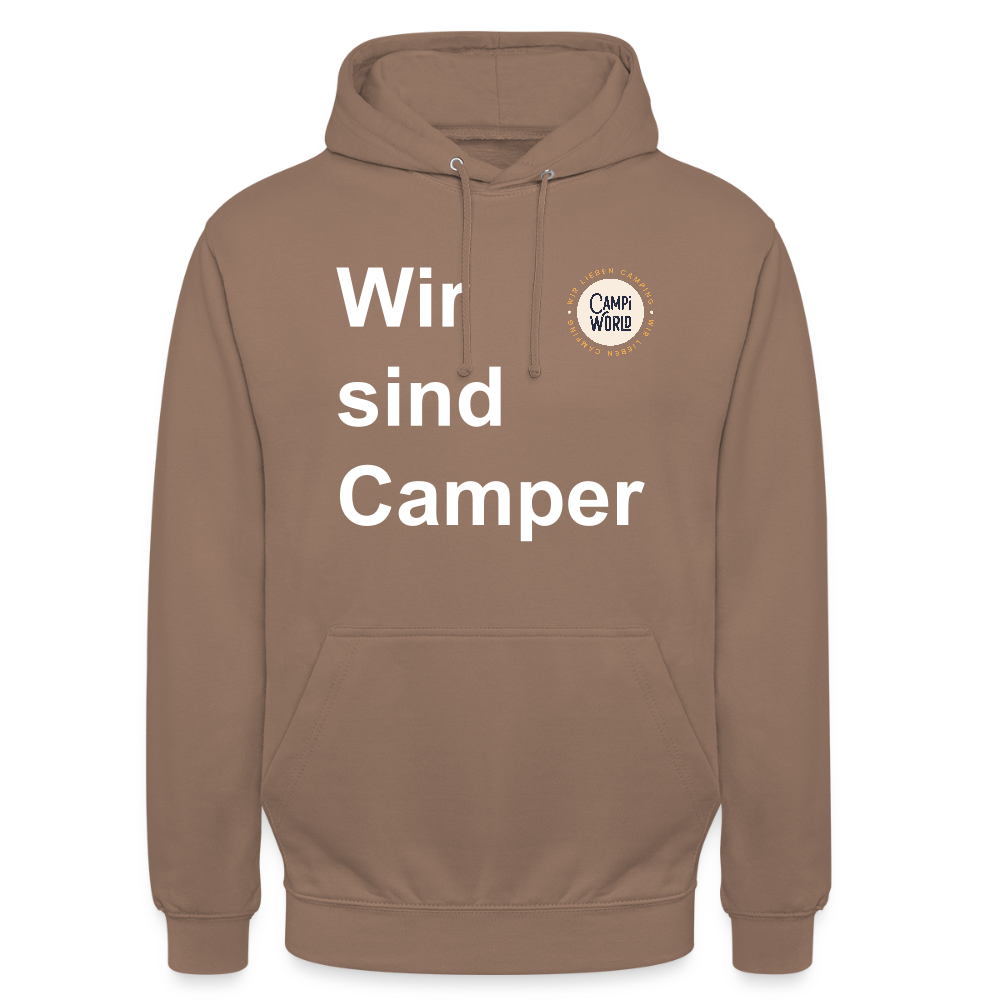Unisex Hoodie "Wir sind Camper" - Mokka