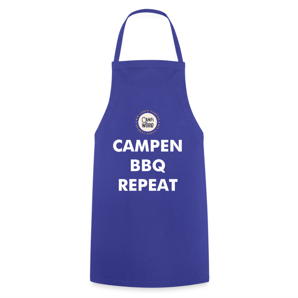 Kochschürze „Campen BBQ Repeat“ - Royalblau