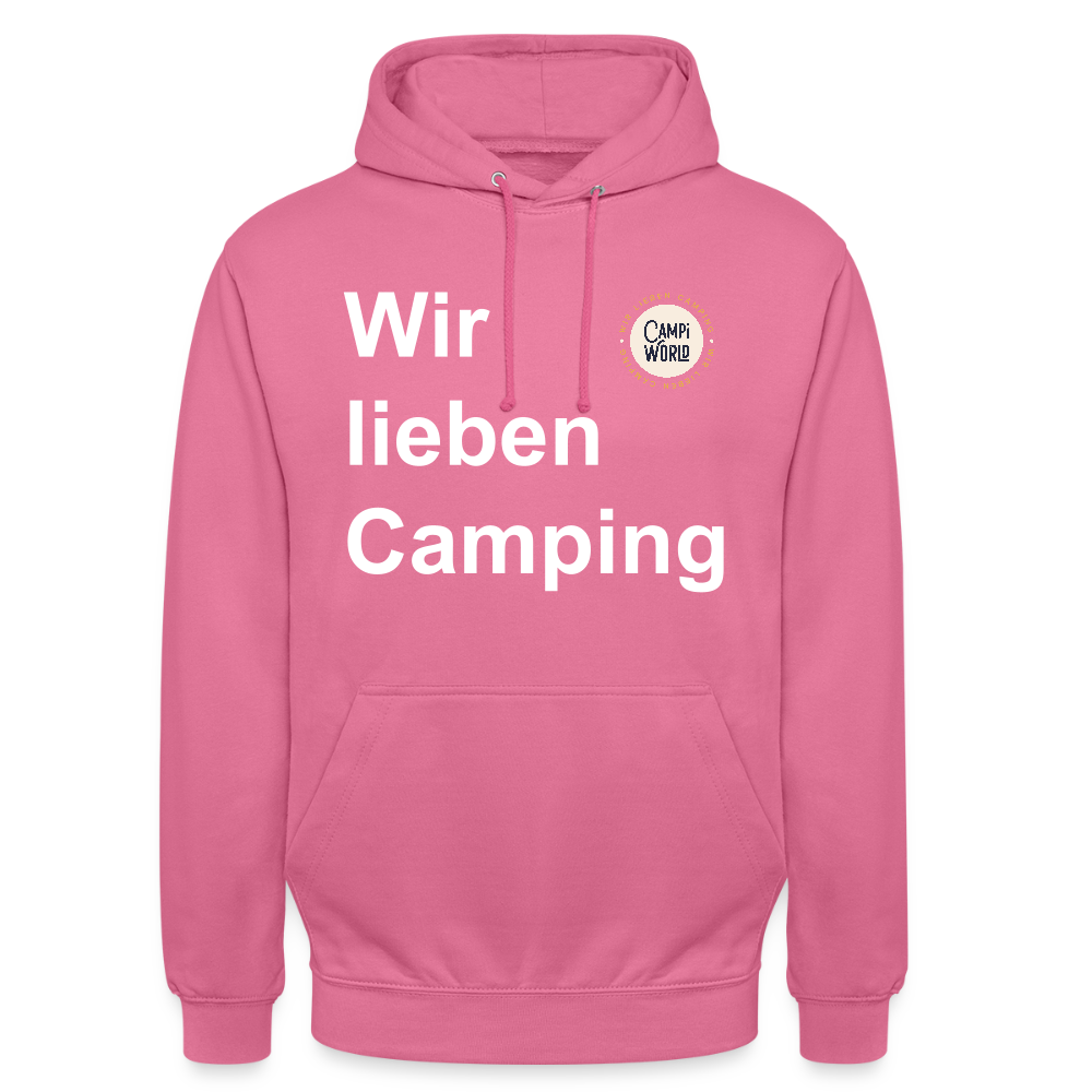 Unisex Hoodie "Wir lieben Camping" - Pink