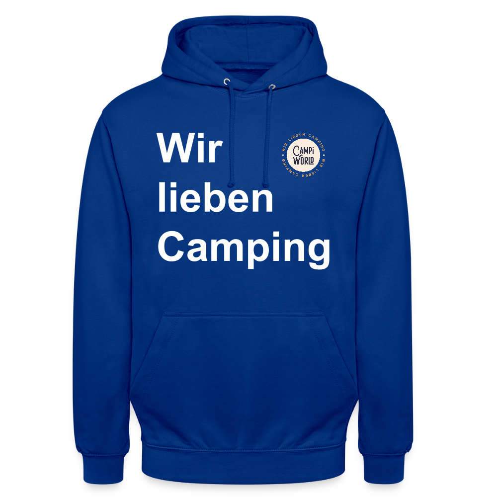 Unisex Hoodie "Wir lieben Camping" - Royalblau