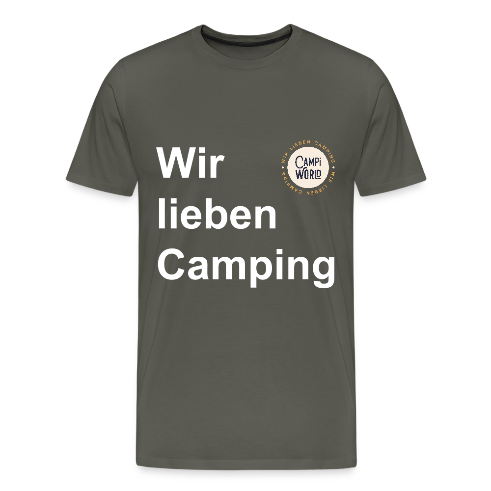 Premium Bio Shirt "Wir lieben Camping" - Asphalt
