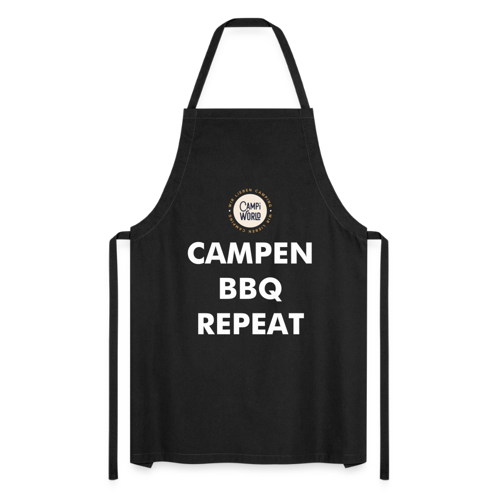 Kochschürze „Campen BBQ Repeat“ - Schwarz