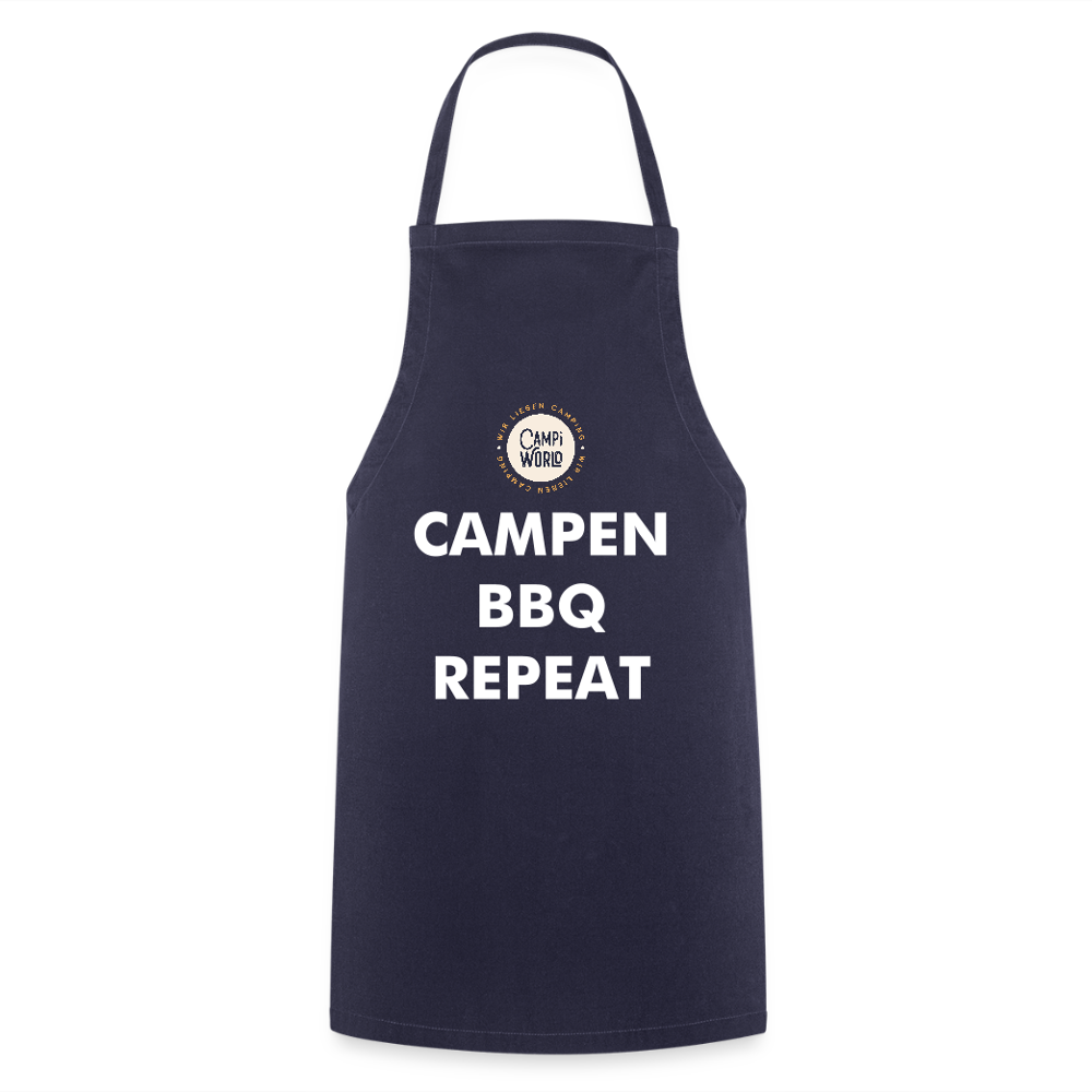 Kochschürze „Campen BBQ Repeat“ - Navy