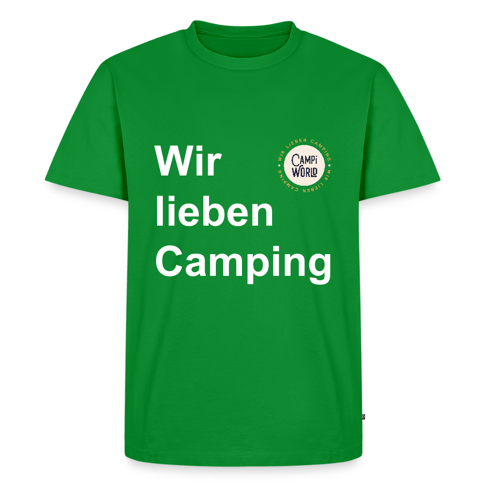 Premium Bio Shirt "Wir lieben Camping" - Grün