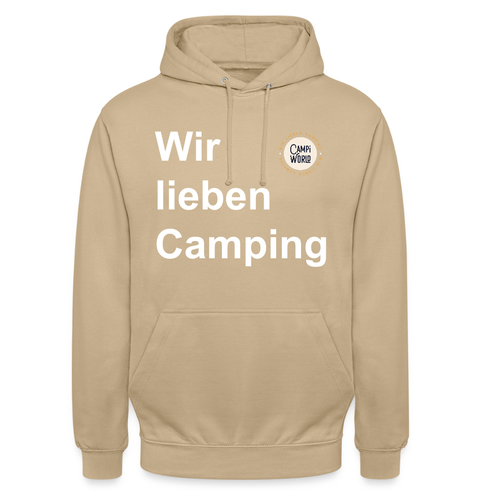 Unisex Hoodie "Wir lieben Camping" - Beige