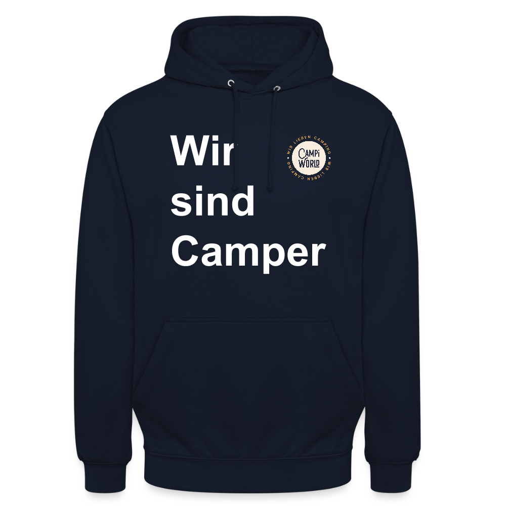 Unisex Hoodie "Wir sind Camper" - Navy