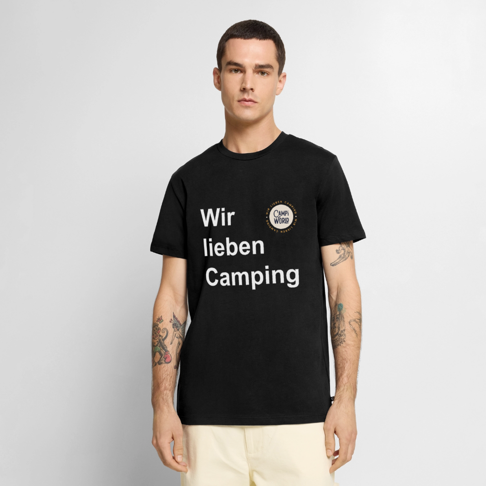 Premium Bio Shirt "Wir lieben Camping" - Schwarz