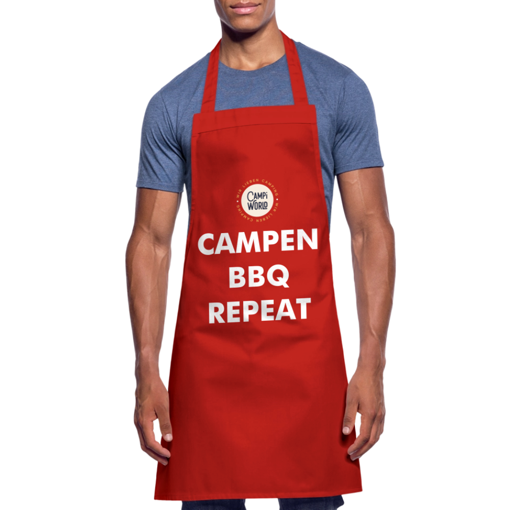 Kochschürze „Campen BBQ Repeat“ - Rot