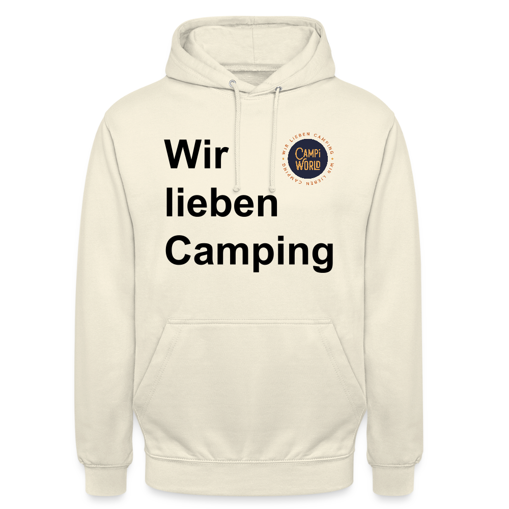 Unisex Hoodie "Wir lieben Camping" - Vanille-Milchshake