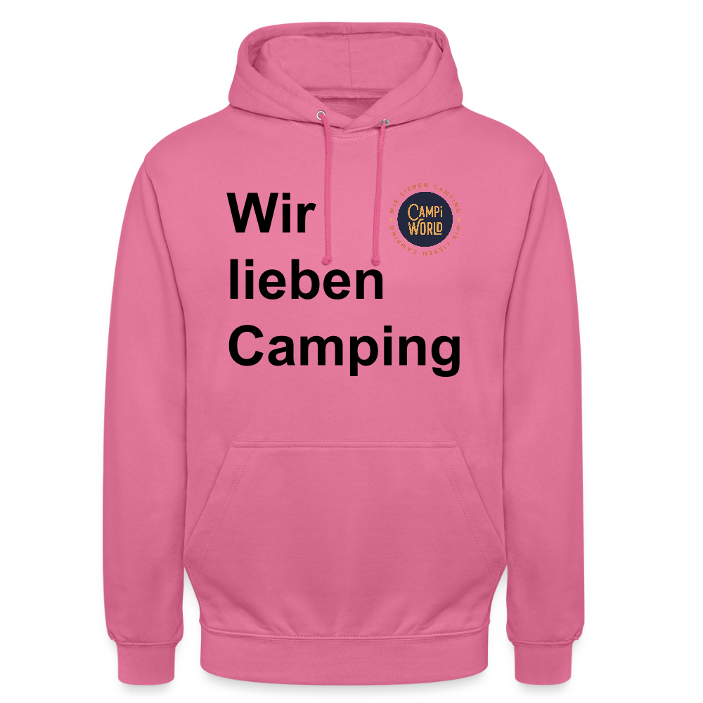 Unisex Hoodie "Wir lieben Camping" - Pink