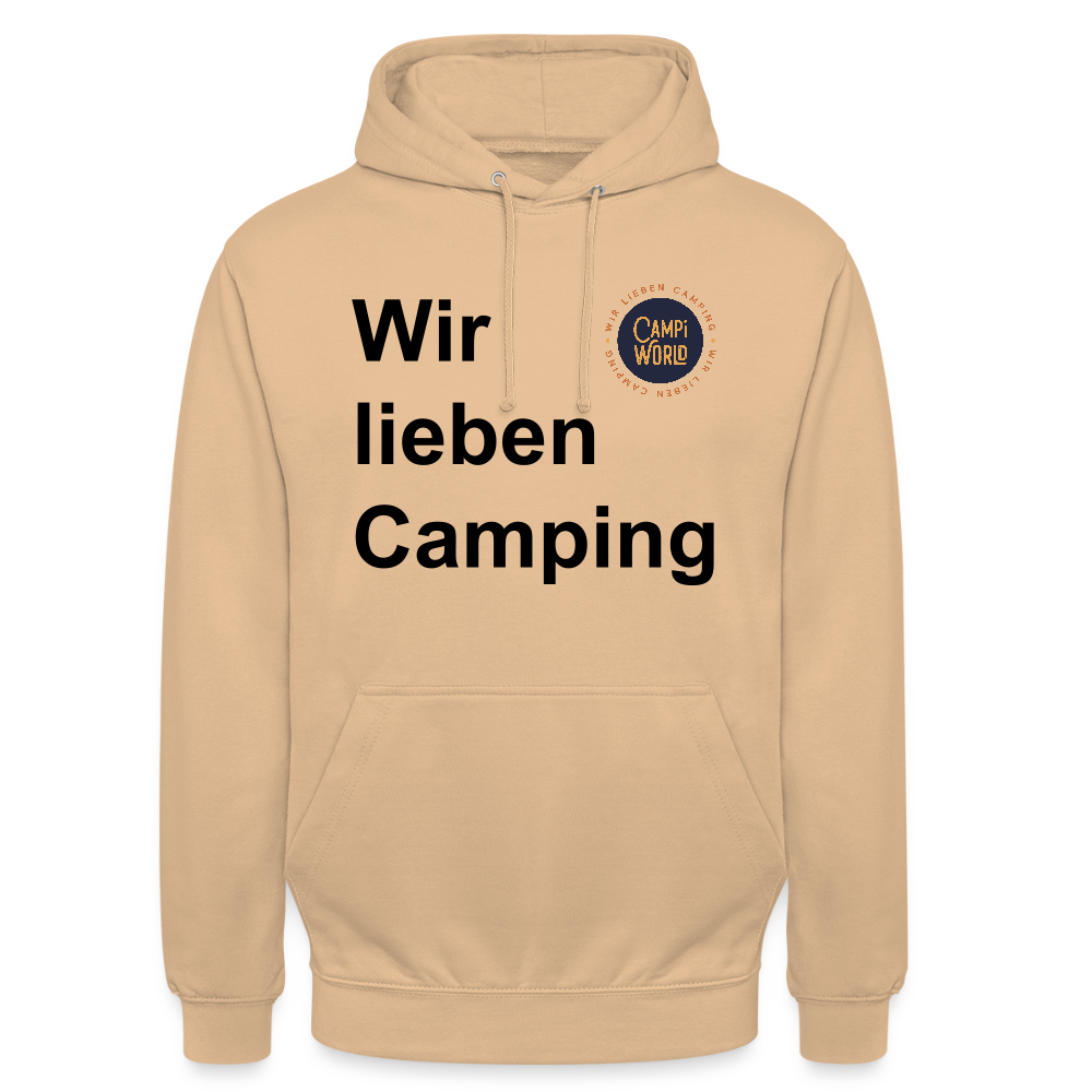 Unisex Hoodie "Wir lieben Camping" - Pfirsich