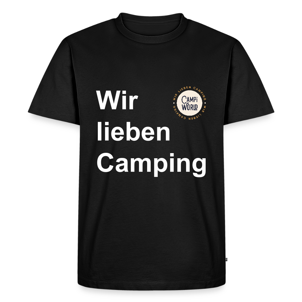 Premium Bio Shirt "Wir lieben Camping" - Schwarz