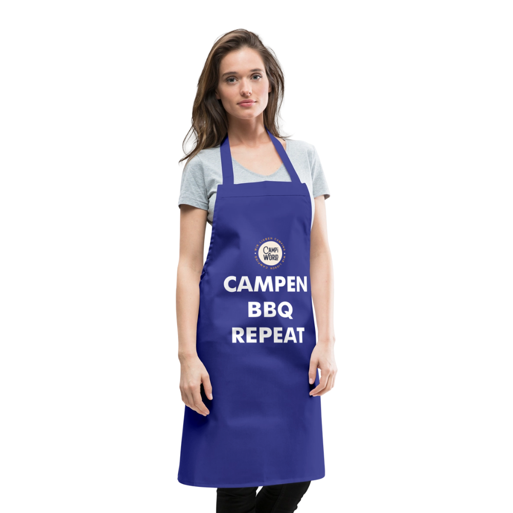 Kochschürze „Campen BBQ Repeat“ - Royalblau