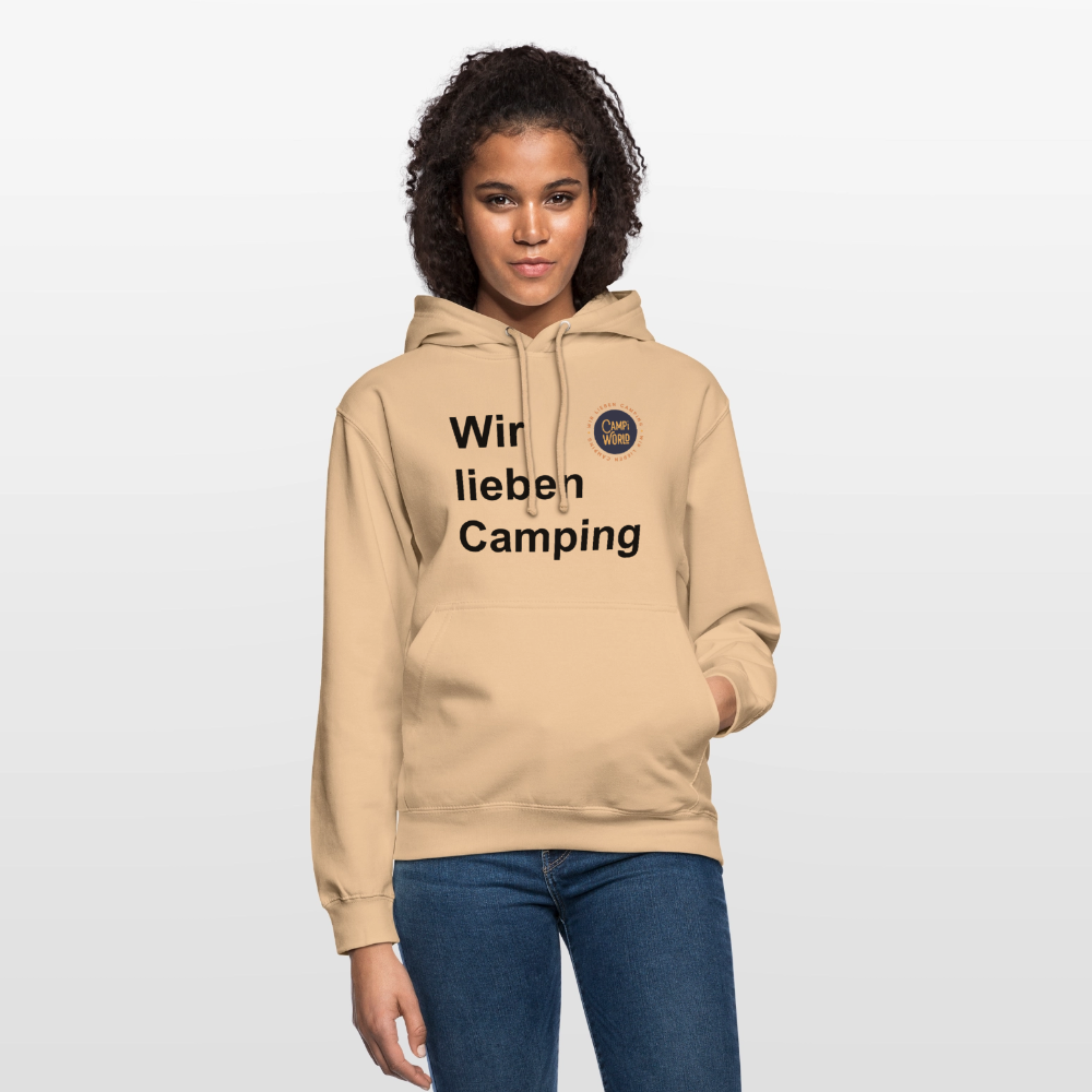 Unisex Hoodie "Wir lieben Camping" - Pfirsich