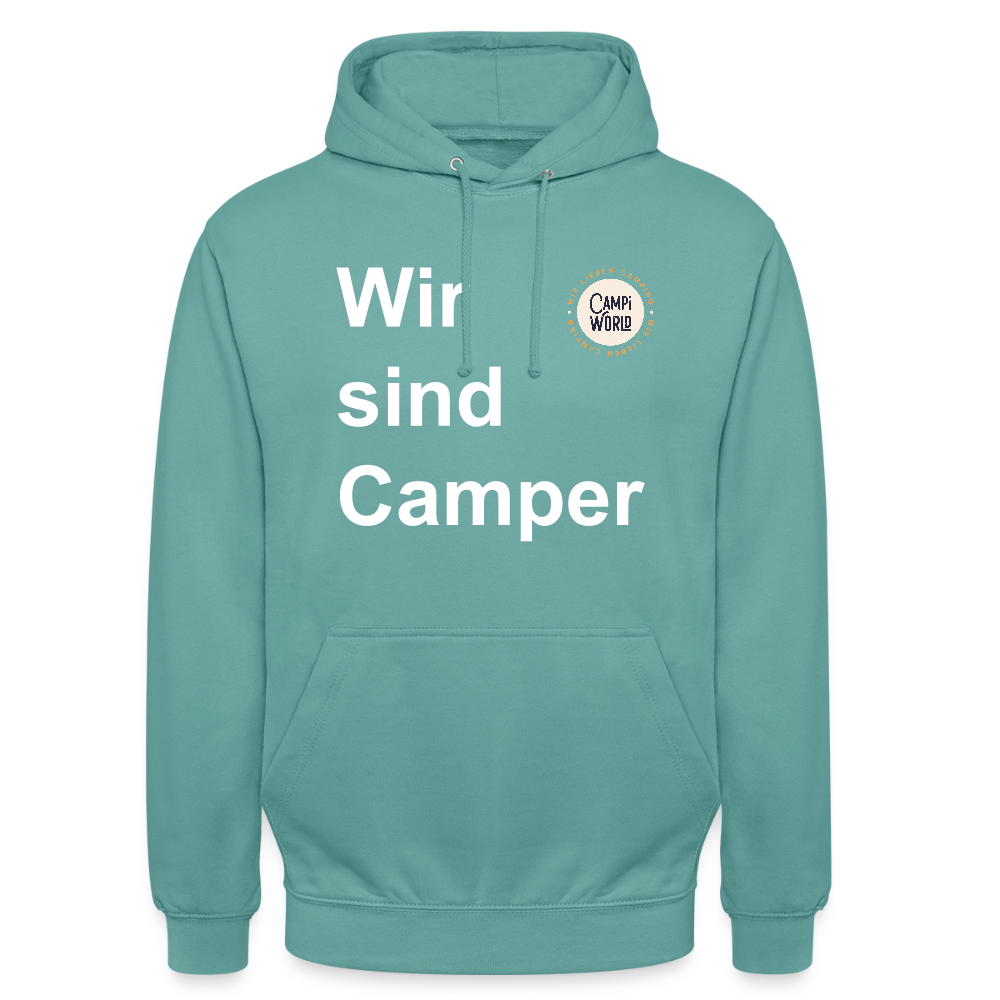 Unisex Hoodie "Wir sind Camper" - Pastelltürkis