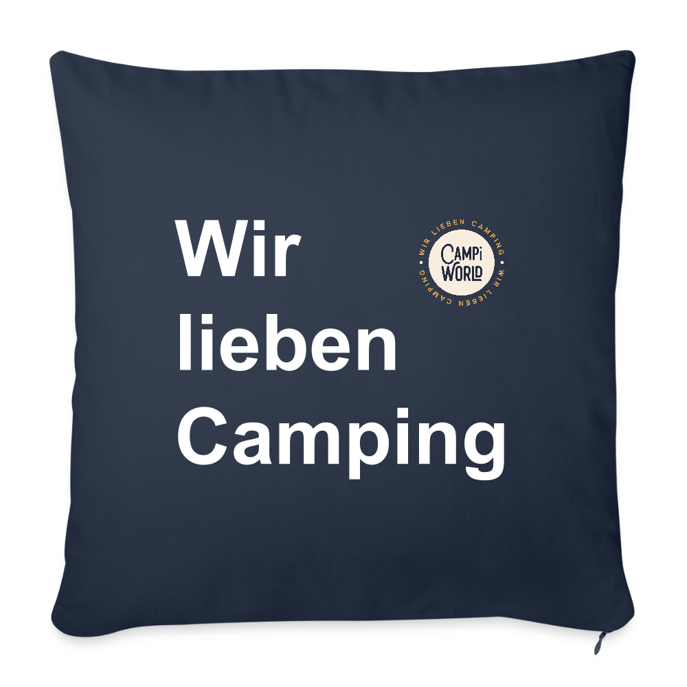 Sofakissen "Wir lieben Camping" mit Füllung 44 x 44 cm - Navy