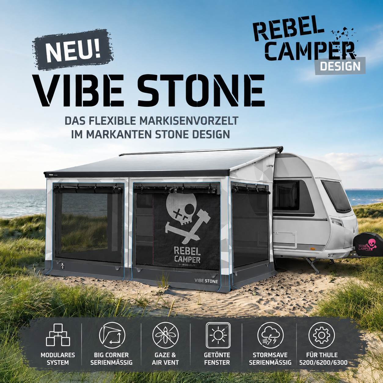 WIGO REBELCAMPER MARKISENVORZELT VIBE STONE