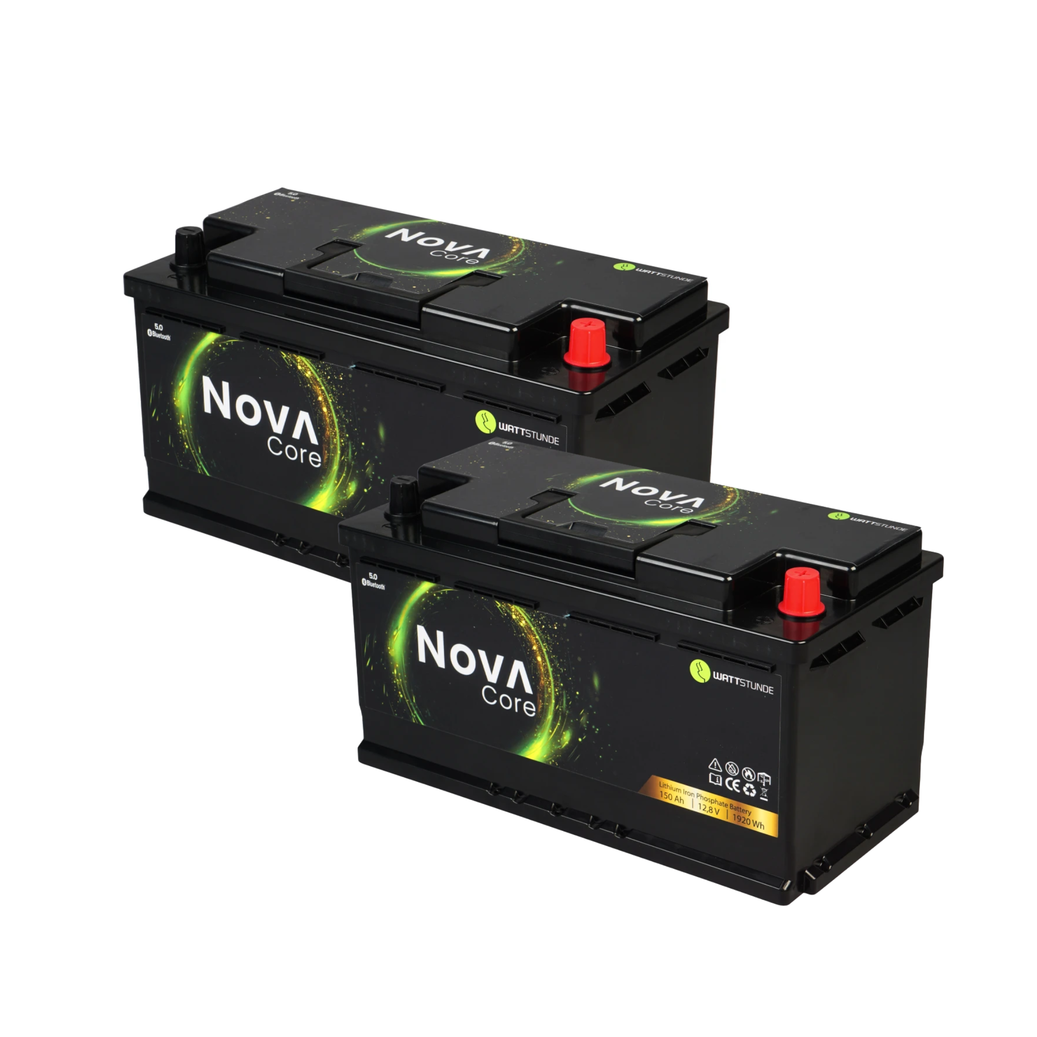 2 × Wattstunde Nova Core 150 Ah Lithiumbatterie – mit Bluetooth / BMS / Heizung & Einbau