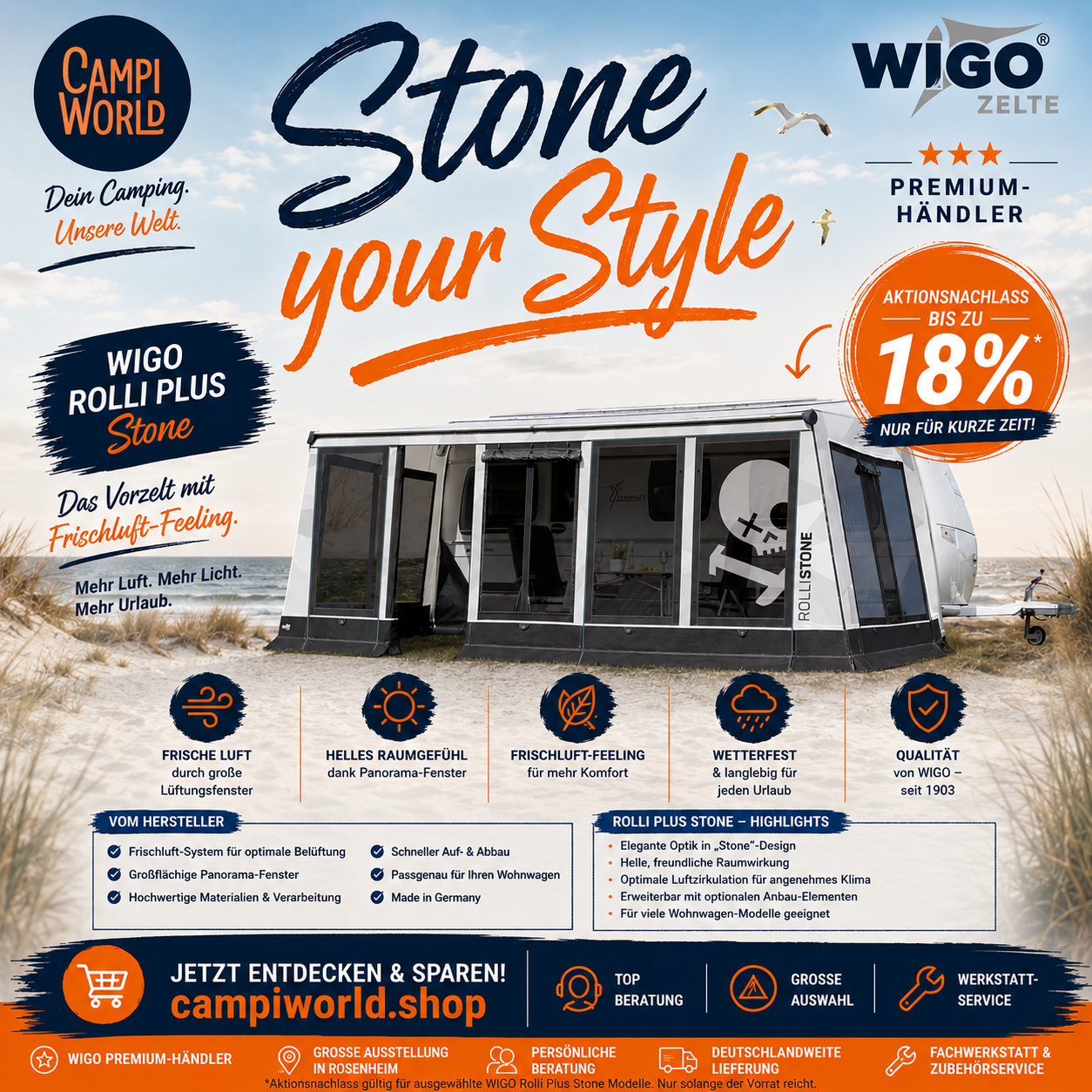 Wigo Rolli Plus STONE - Sommerdeal bis zu 18% Rabatt