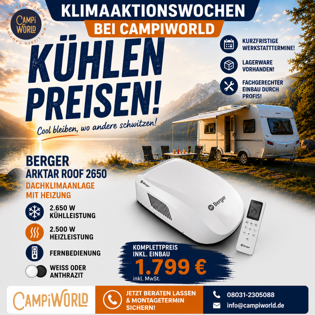 Dachklimaanlage Berger Arktar 2650W Roof inkl. Einbau