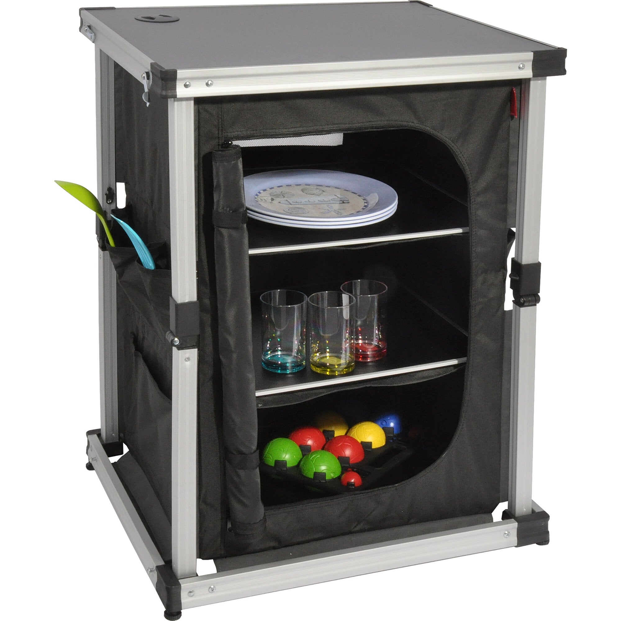 Campingschrank, dunkelgrau, Single