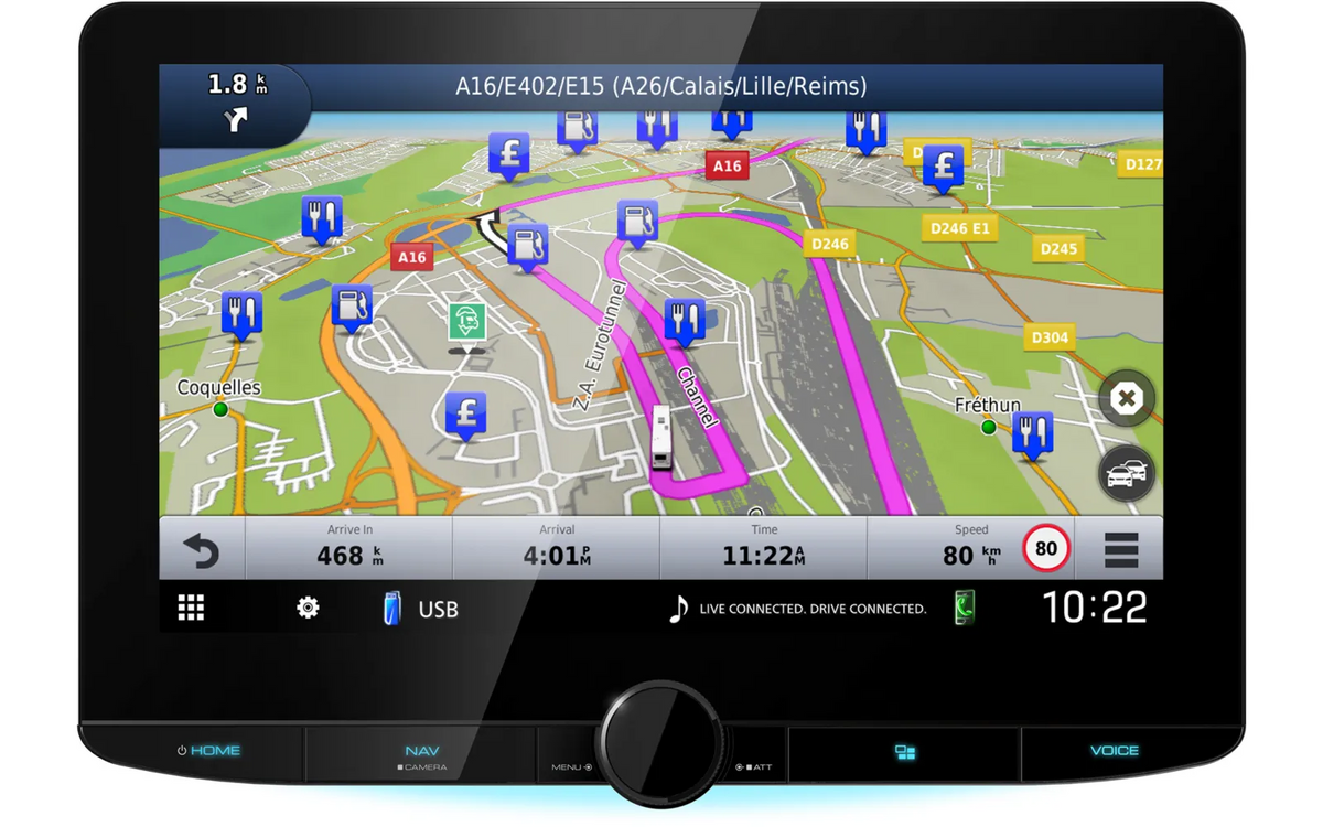 Kenwood DNR992RVS Garmin Navigation – Frontansicht