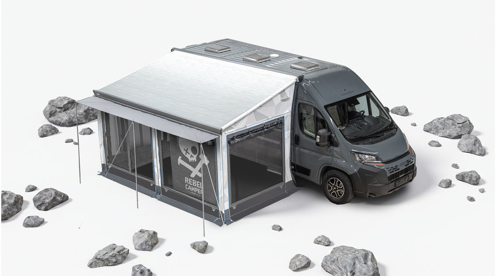 Rebelcamper Markisenvorzelt am Kastenwagen