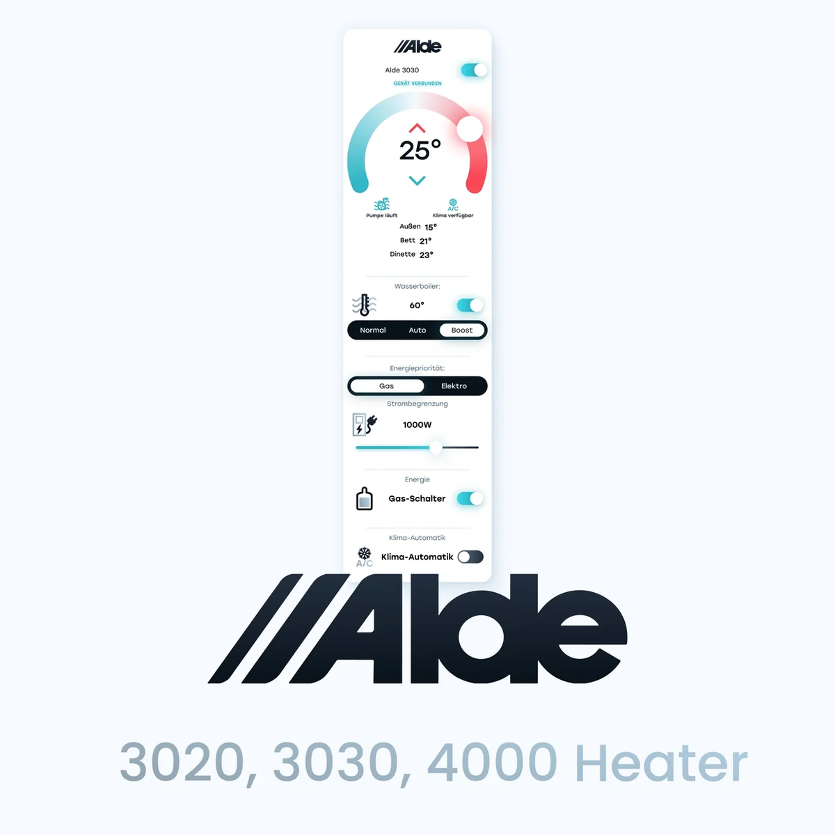 REVOTION App Steuerung für Alde Heizung